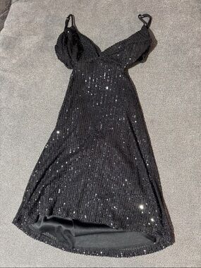 Lucy in the sky, Los Angeles size, small Black Sequin Slip Dress